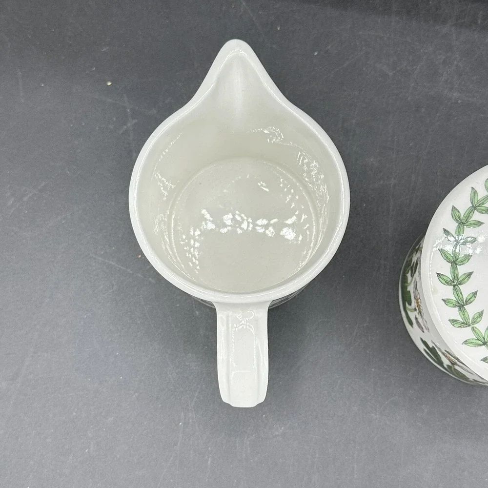 Portmeirion Botanic Garden Sugar Bowl Drum w/ Lid Cotton Creamer ForgetMeNot